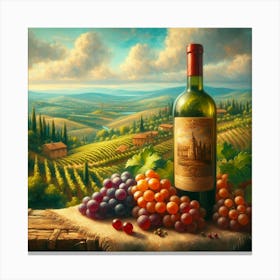 Wine And Grapes Canvas Print