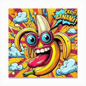 Crazy Banana Pop Illustration Canvas Print