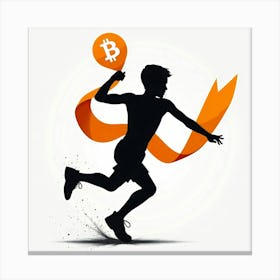 Bitcoin Runner Canvas Print