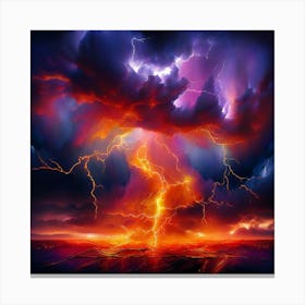 Watercolor Eletric Storm Studio Photography Complex Details High Detail Canvas Print