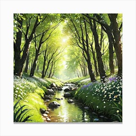 Stream In The Woods 5 Canvas Print