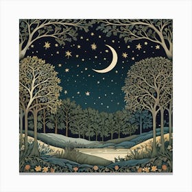 Night In The Woods william morris inspired art Canvas Print