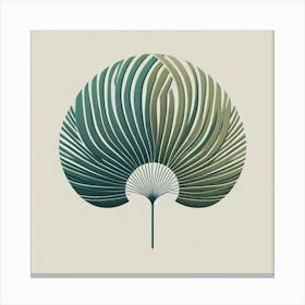 Scandinavian style, Green fan of palm leaves 3 Canvas Print