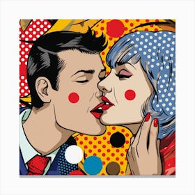 Pop Kiss - Abstract Christmas Canvas Print