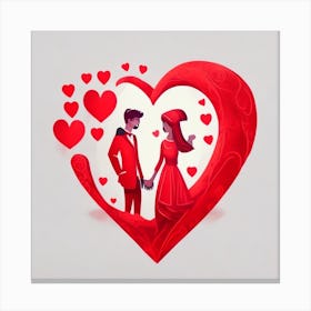 Valentine'S Day Couple Canvas Print