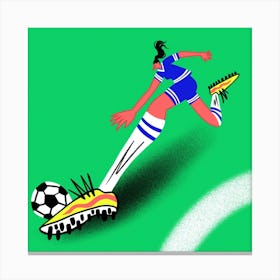 Soccer Girl Square Canvas Print