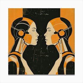 Face To Face Cyborgs Canvas Print
