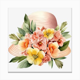 Hat With Flowers Canvas Print