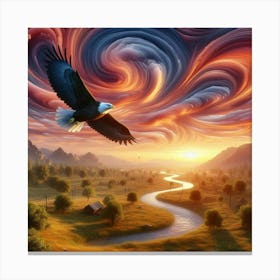 Eagle In Flight Canvas Print