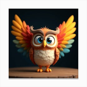 Colorful baby Owl Canvas Print