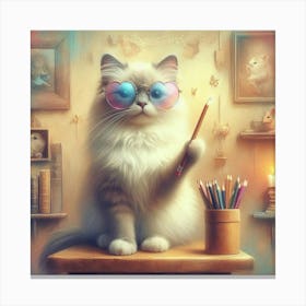 Artist Cat Canvas Print