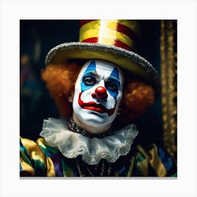 Clown Study, Sad Clown Canvas Print