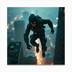 Batman In Flight Canvas Print