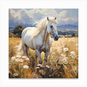 Meadow Majesty: Sunlit Equestrian Beauty Canvas Print