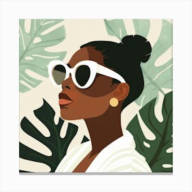 Illustration Of A Woman Wearing Sunglasses Canvas Print