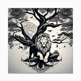 Lion Tree Canvas Print