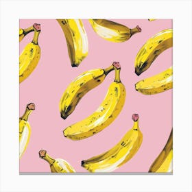 Bananas On Pink Background 8 Canvas Print