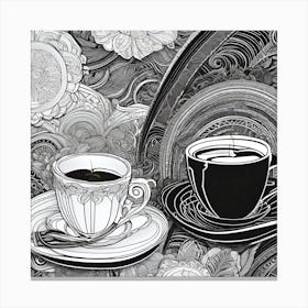 Coffee And Saucers Canvas Print