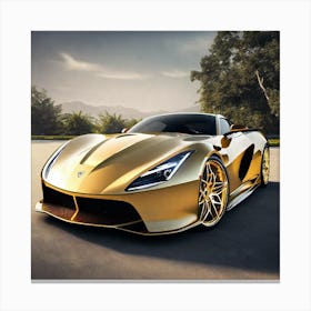 Gold Sports Car 15 Canvas Print