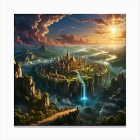 Fantasy Castle In The Sky 4 Canvas Print