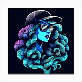 Neon Girl Canvas Print