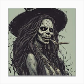 Witch In A Hat Canvas Print