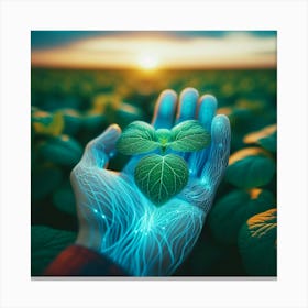 Hand Holding A Plant 2 Canvas Print