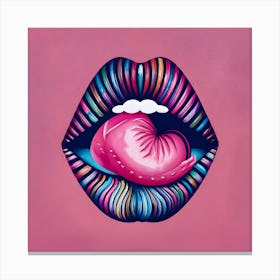 Sexy Lips Kiss Lover Canvas Print