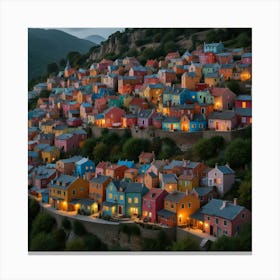 Colorful Houses On A Hillside Canvas Print