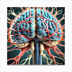 Human Brain With Nerves 2 Canvas Print
