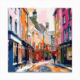 Street Scene In England Oil Painting Canvas Print