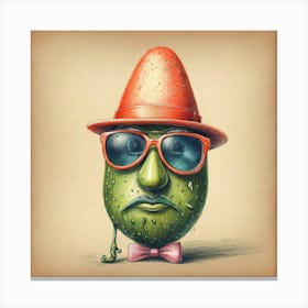 Avocado Hat Canvas Print