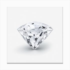 Diamond On A White Background Canvas Print