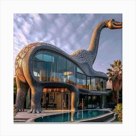 Dinosaur House Canvas Print