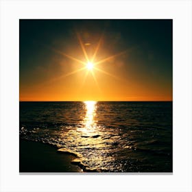 Sunset Over The Ocean Canvas Print