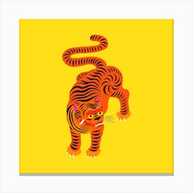 Tiger Yellow Square Canvas Print