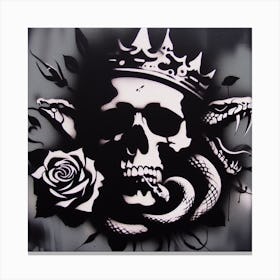 Skull And Roses 1 Canvas Print
