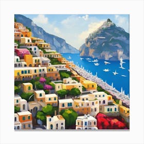 Summer In Positano Art Print 1 Canvas Print