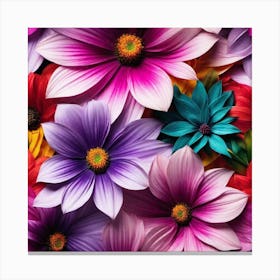 Colorful Flowers Wallpaper 2 Canvas Print