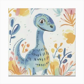 Cute Muted Therizinosaurus Dinosaur 2 Canvas Print