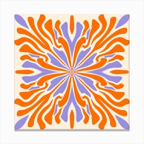 Abstract liquid petals - violet and orange Canvas Print