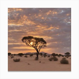 Coucher de soleil au désert Canvas Print