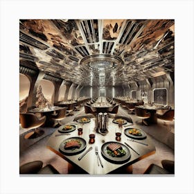 A Futuristic Dining Area Called The Iron Dome In Canvas Print