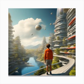 Futuristic Cityscape 225 Canvas Print