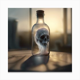 Skull In A Bottle Canvas Print