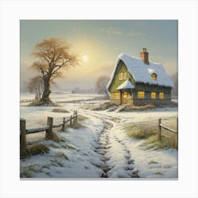 Winter Cottage Canvas Print