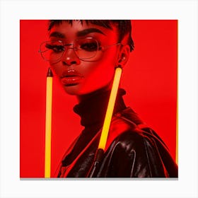 Neon Girl Canvas Print