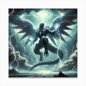 A Sci Fi Depiction Of Voltros, The Thunder Phoenix Storms Wrath Canvas Print