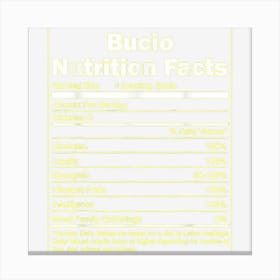 Funny Nutrition Facts Last Name Design Bucio Canvas Print