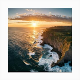 Sunset Over Cliffs 1 Canvas Print